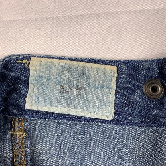 H&M Label of Graded Goods Denim Jean Skirt Patchwork Size 8 Boho Prairie Button - Picture 8 of 11